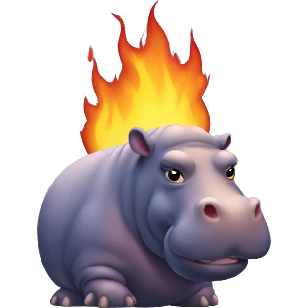 Hippo in flames emoji