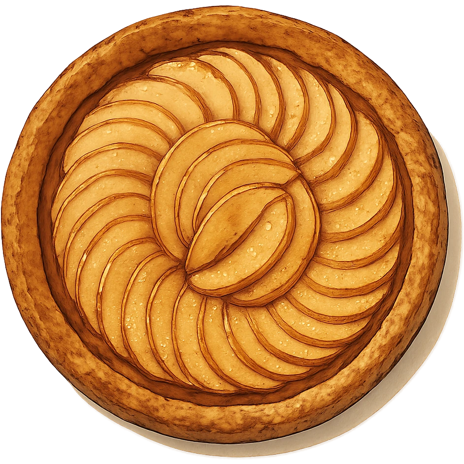 apple tart seen from above, realistic ghibli style emoji