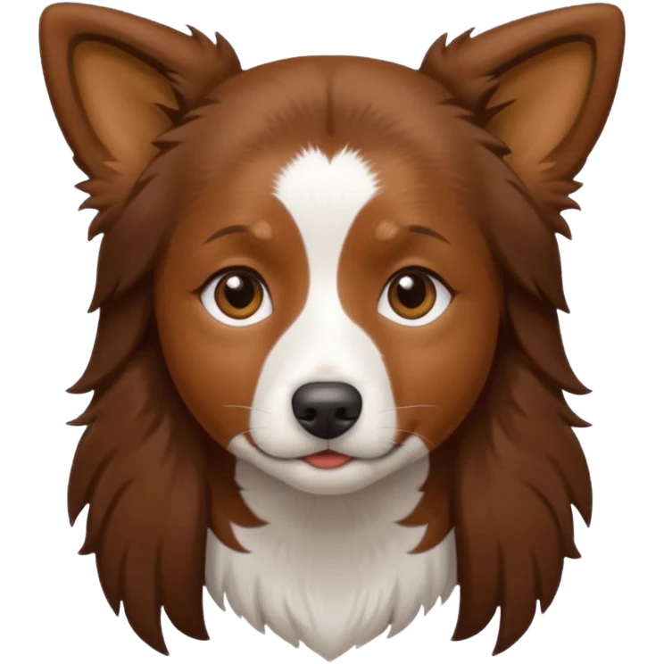woman with border collie brown and white emoji
