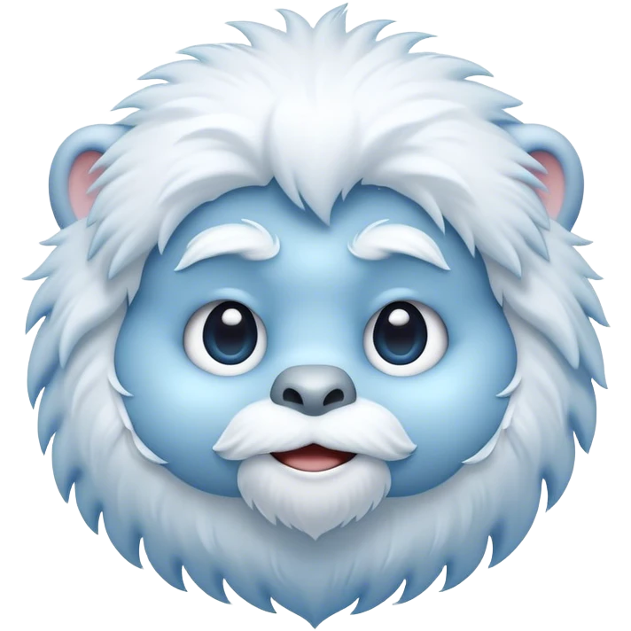 Cinematic Cute Yeti Portrait Emoji, with a charming, small, fluffy form in soft snowy whites and cool blues, featuring big, innocent eyes and a shy, gentle smile, simplified yet irresistibly endearing, highly detailed with a soft glowing outline that captures the whimsical charm of a friendly yeti ready for a cuddle! emoji