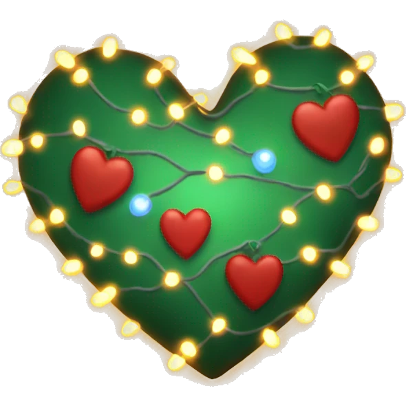 Christmas heart with lights emoji