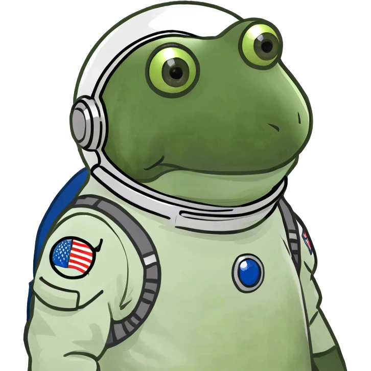 green frog in a spacesuit emoji