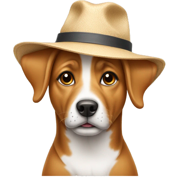 Dog wearing hat emoji