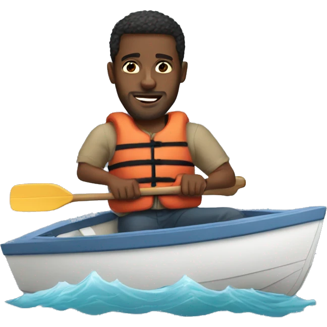 Black men in dinghies  emoji