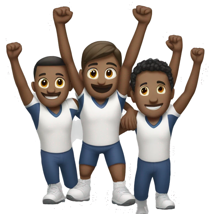 team of 5 with arms up emoji