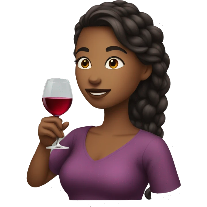 a girl drinking wine emoji