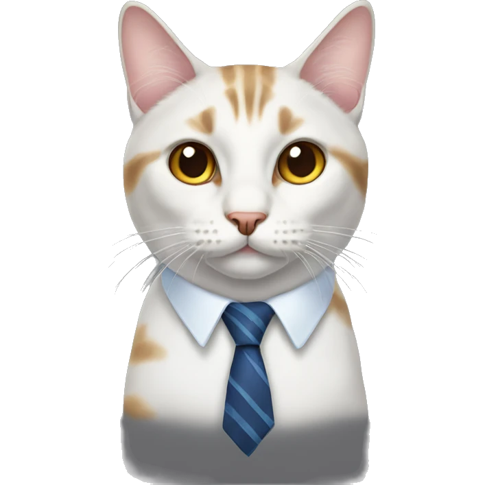 cat wearing a tie emoji