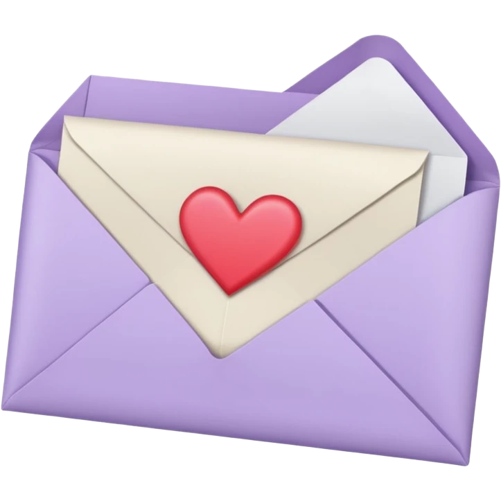 light purple love letter emoji