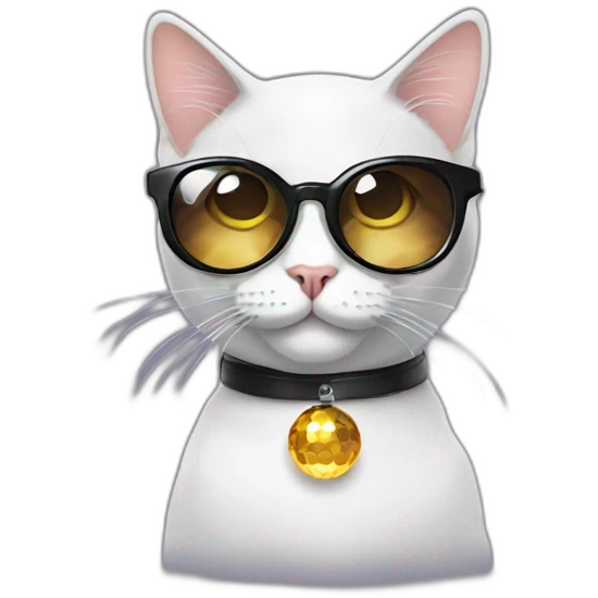cat with disco ball and glasses emoji