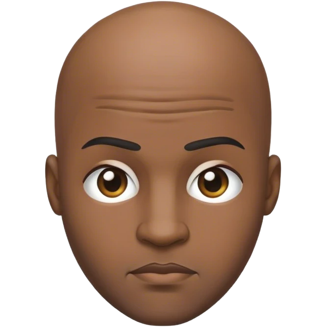 Forehead bald black man emoji