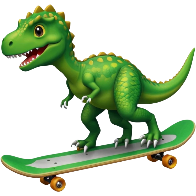 Dinosaur on a skateboard emoji