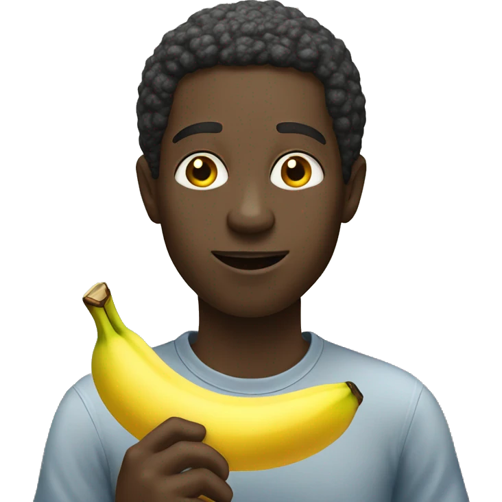 african male eating banana emoji