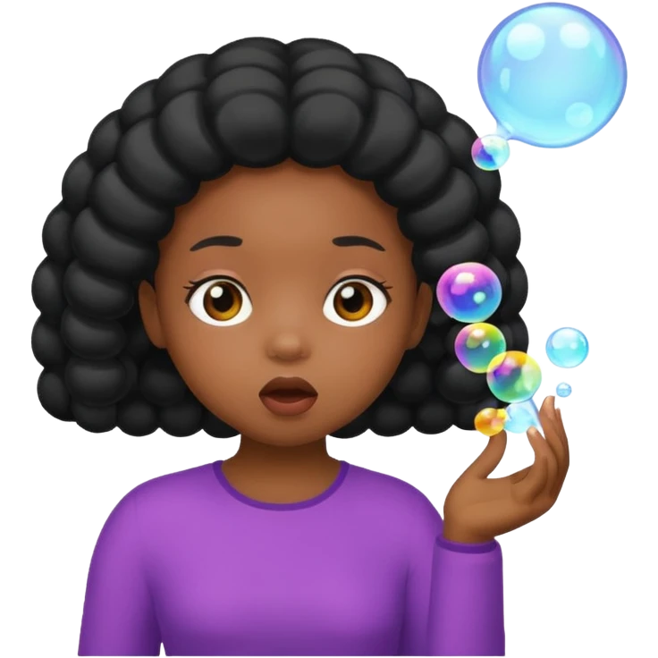 Bubble Blowing black girl emoji