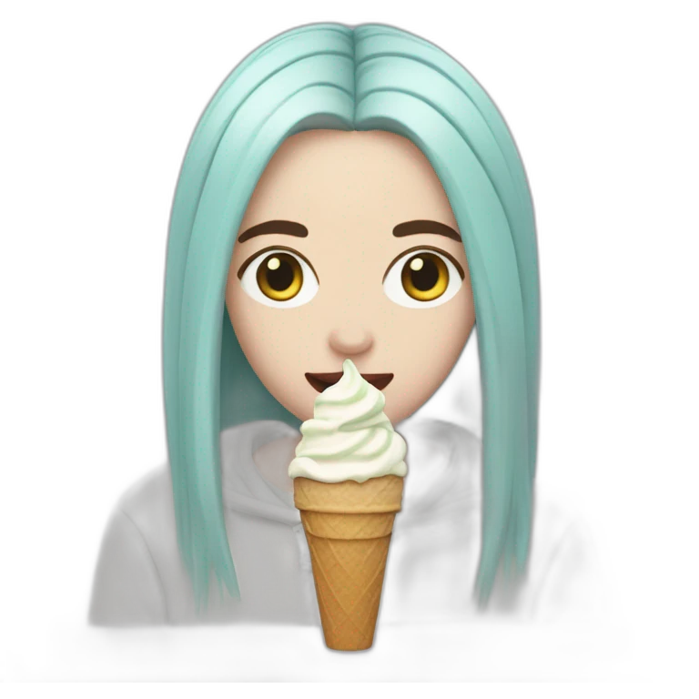 Billie eilish eating ice cream emoji