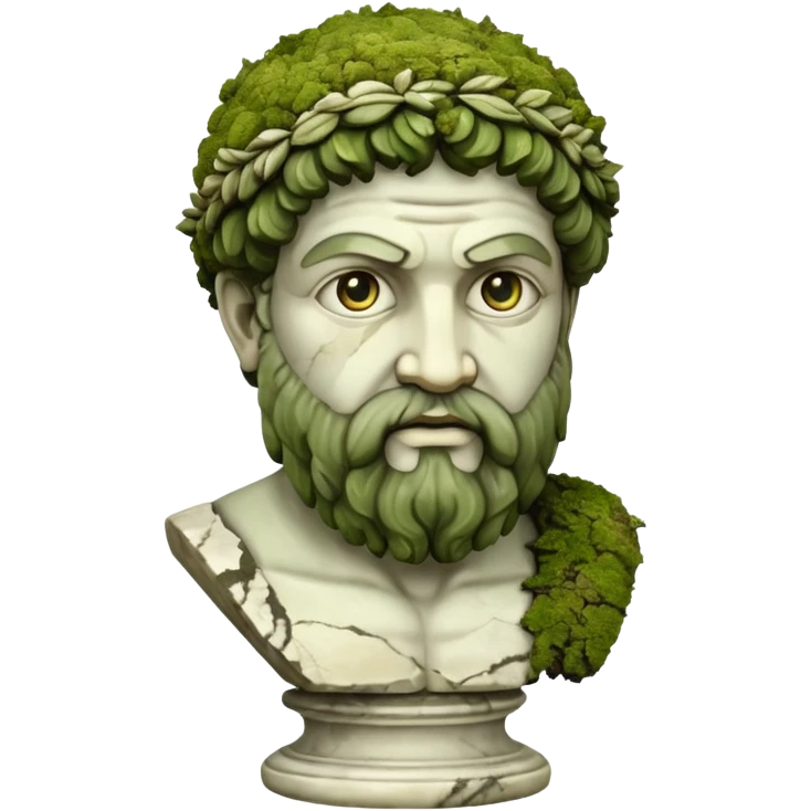 Greek sculpture with moss emoji