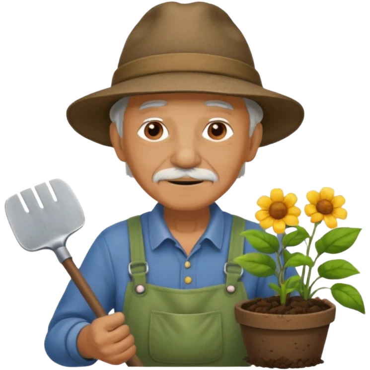 old man gardener  emoji
