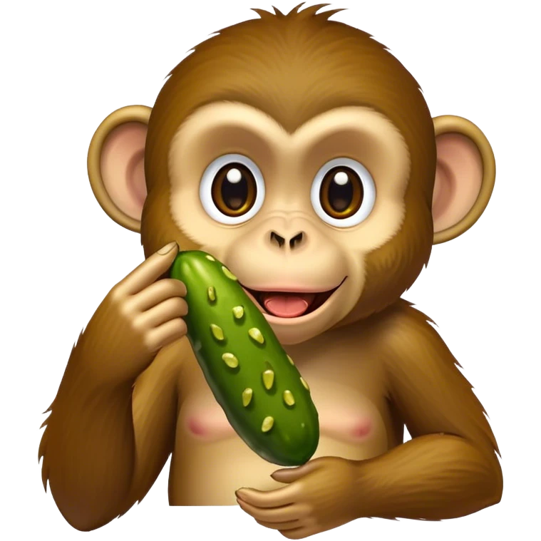 Monkey eating pickle  emoji