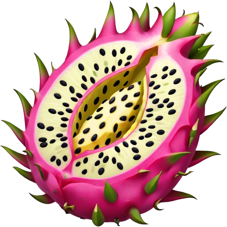 Realistic Dragonfruit cut open emoji