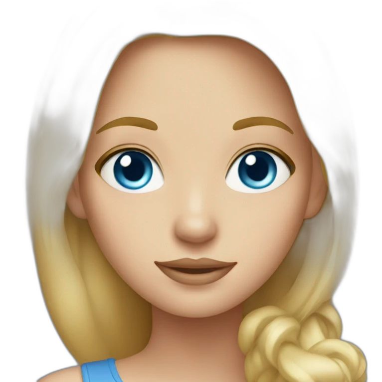 Blonde girl big blue eyes emoji