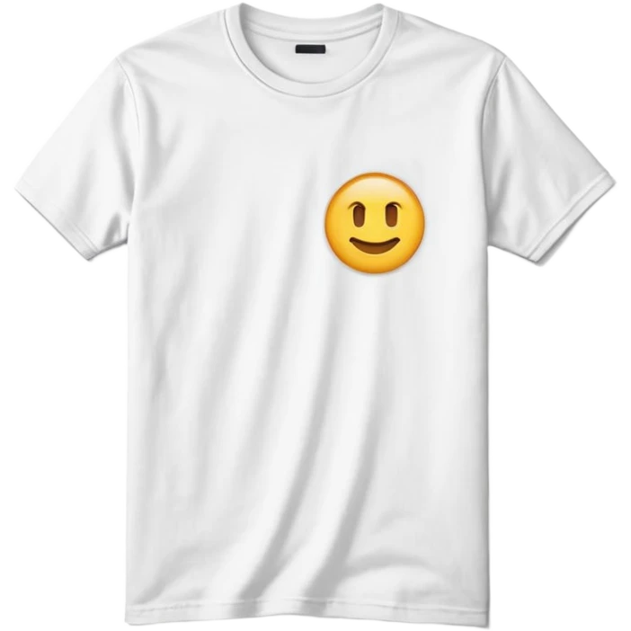 plain white short sleeve t-shirt no buttons emoji