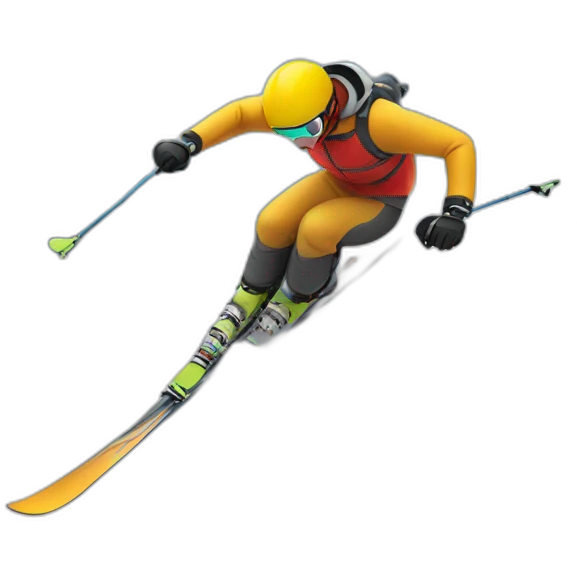 Skier from side riding down a hill emoji