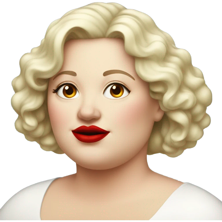 profle picture stunning fat white woman, red lips emoji