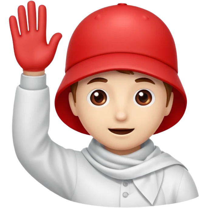 red blood cell with a handkerchief, waving goodbye emoji