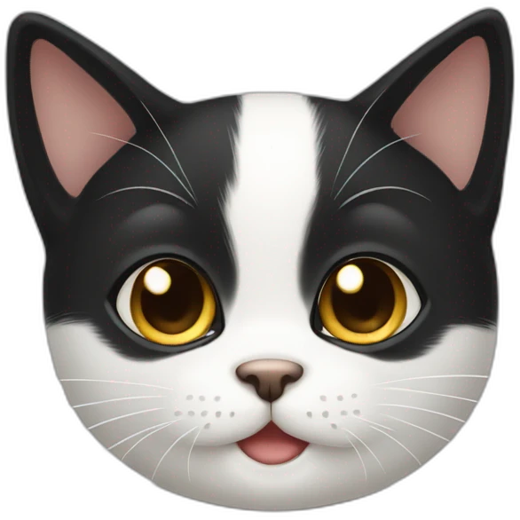 cute white and black cat emoji