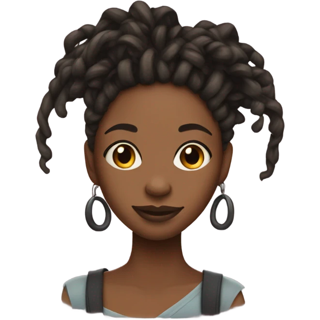 Black girl with locs emoji