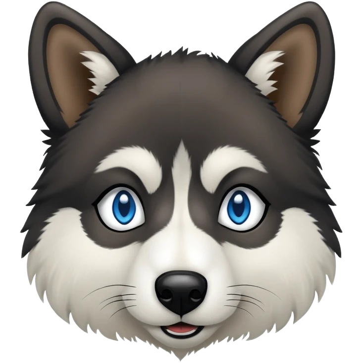Wooly agouti husky with blue eyes and some black fur emoji