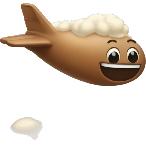flying poop in sky emoji