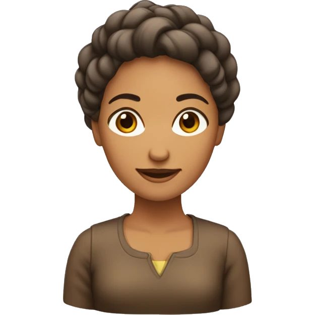 Mujer de pelo marrón liso emoji
