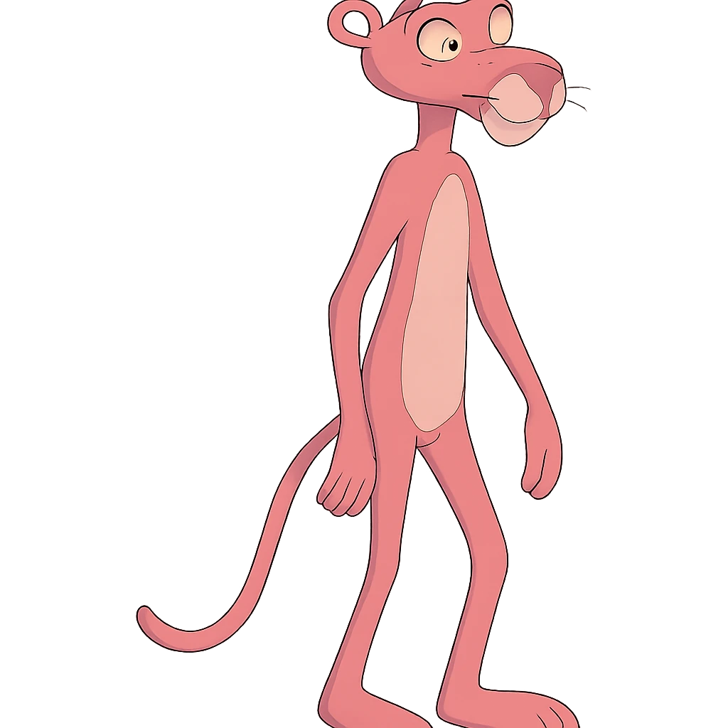 ghibli style pink panther emoji