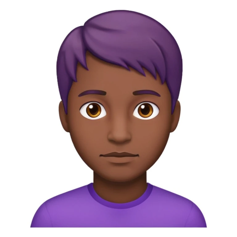 Um homem de cabelo roxo e moreno  emoji