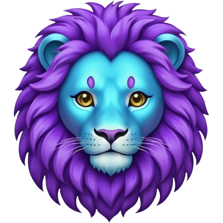 glitter purple and cian lion emoji
