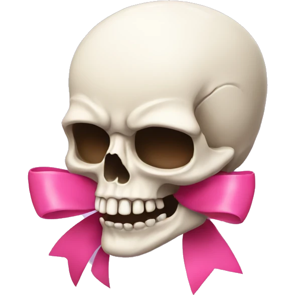 Skull with a pink bow emoji