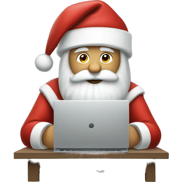 Santa working on a computer emoji