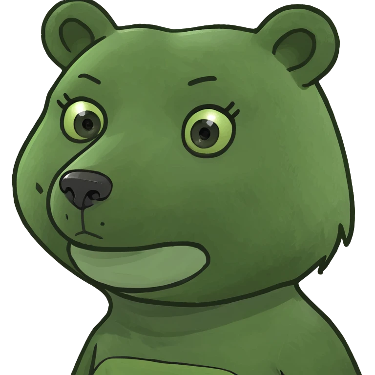 girl bear eating pink slop emoji