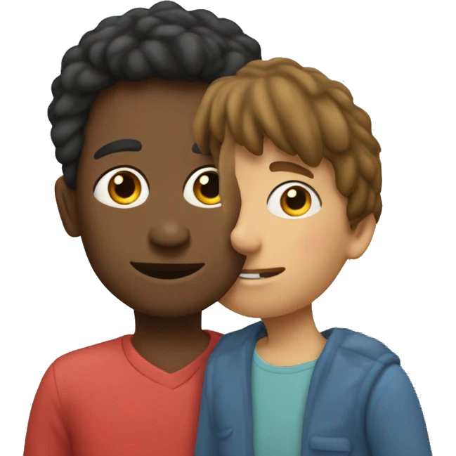 Un garçon qui fait un câlin à sa mère  emoji