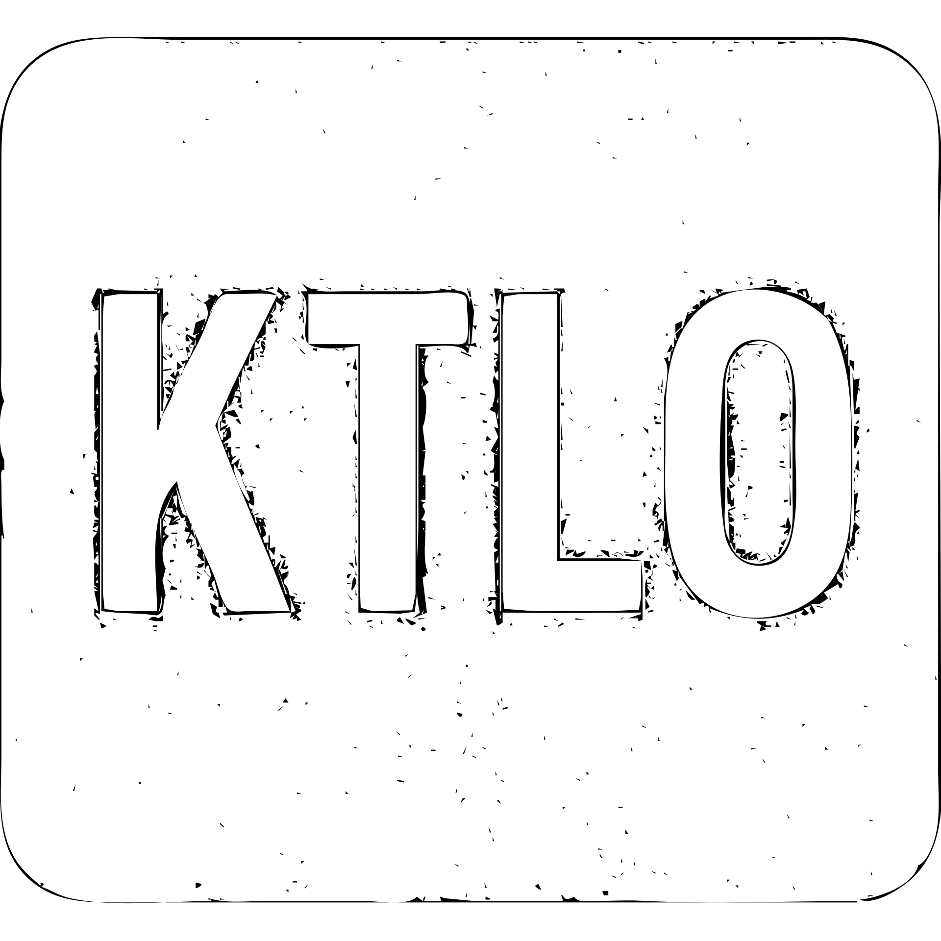 Change the solid background color to blue, keep KTLO text and style the same, no border, minimal look. emoji