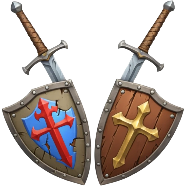 sword and shield, world of war craft style, two sword cross emoji