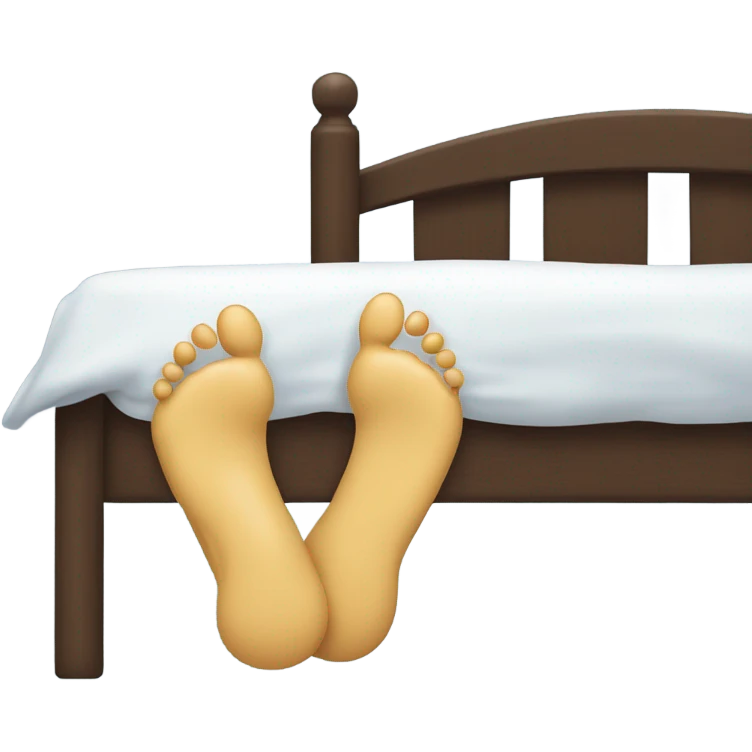 Feet hanging off the side of the bed with a hands tickling them ￼ emoji