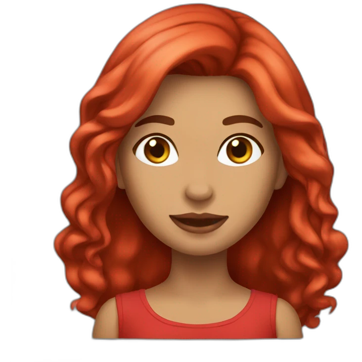 Mujer cabello rojo liso emoji
