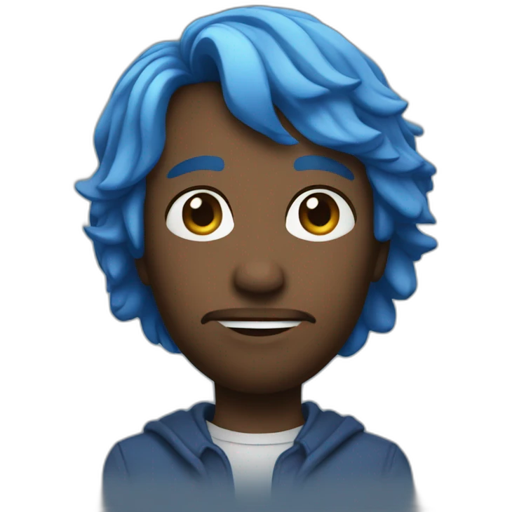 Hard blue romantic emoji