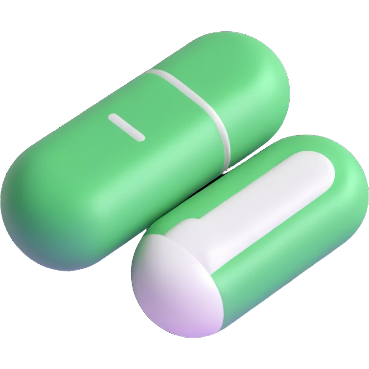 green and white pill emoji
