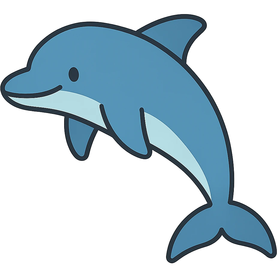 flat toon style dolphin emoji
