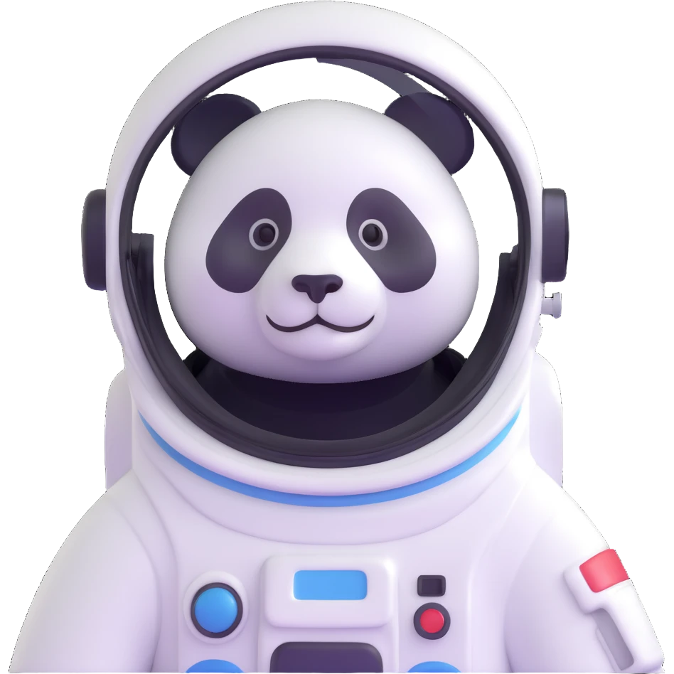 panda astronaut with helmet emoji