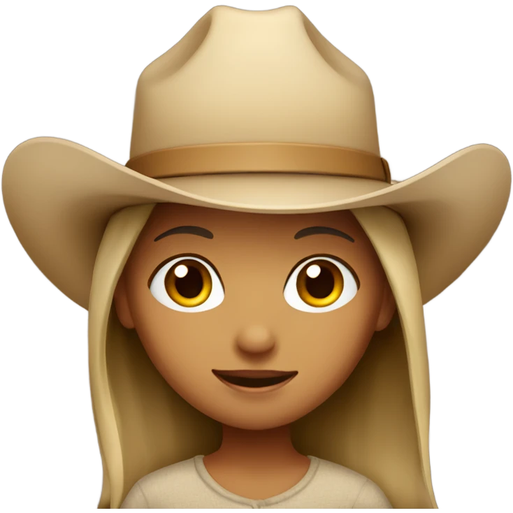 girl with beige cowboy hat emoji