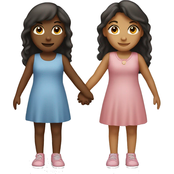 Two girls holding hands emoji