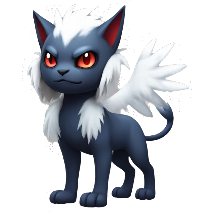 Edgy Cool Kawaii Litten-Absol-Pokémon Full Body emoji